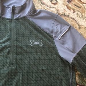 Under Armour Run Coldgear 1/4 Zip Long Sleeve Reflective Fitted Running Top S